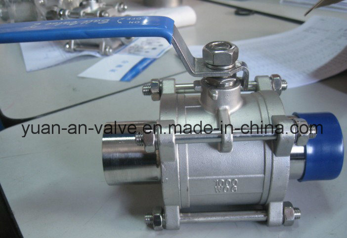 Sanitary Manual Three Pieces Stainless Steel Ball Valve