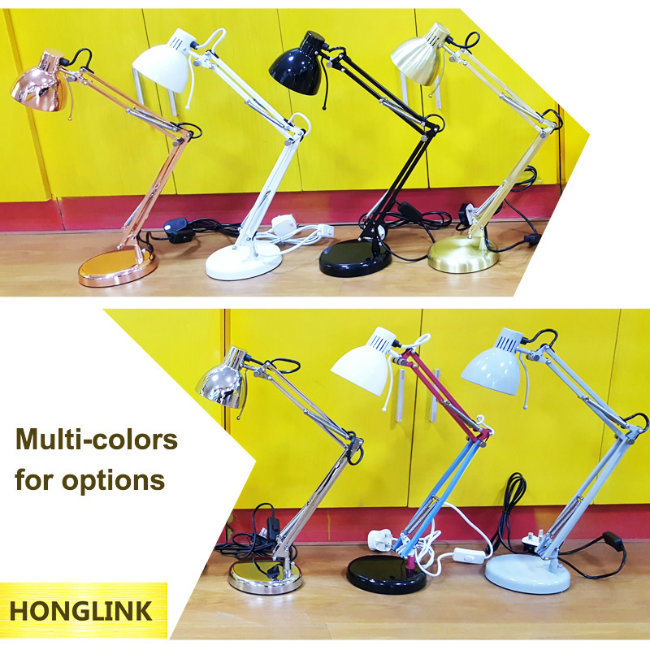 Hot Sale Black Flexible Hotel Table Lamp Foldable Metal Desk Lamp