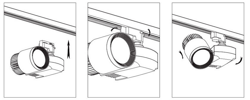 30W Black/White Housing CREE COB LED Track Spotlight