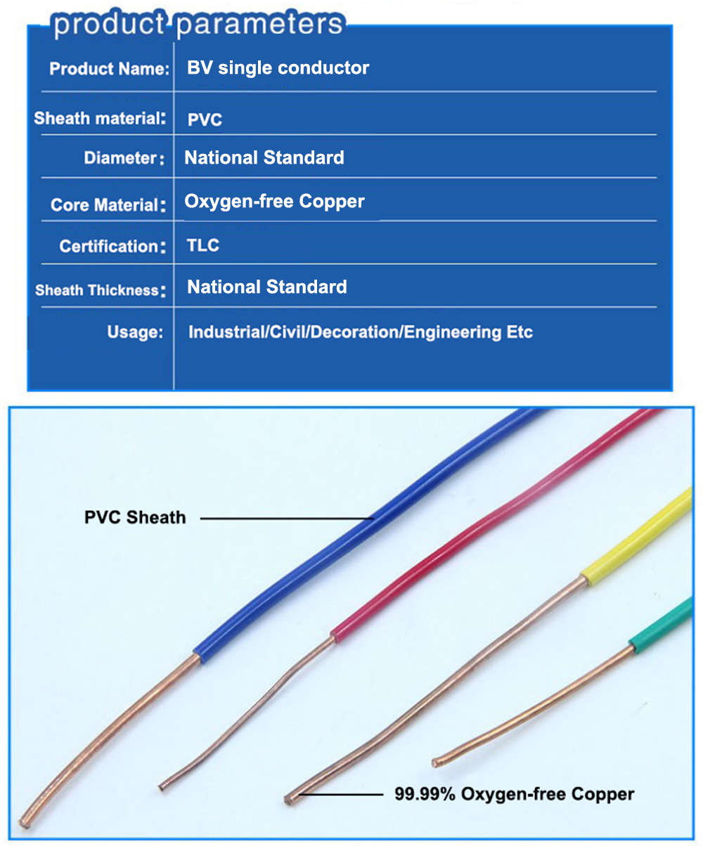 Flame Resistance BV Wire Small Wire Low Voltage Power Cable