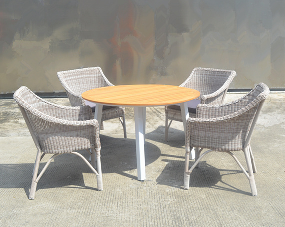 Top Glory outdoor Aluminum Frame Rattan Tea Table Chair Set