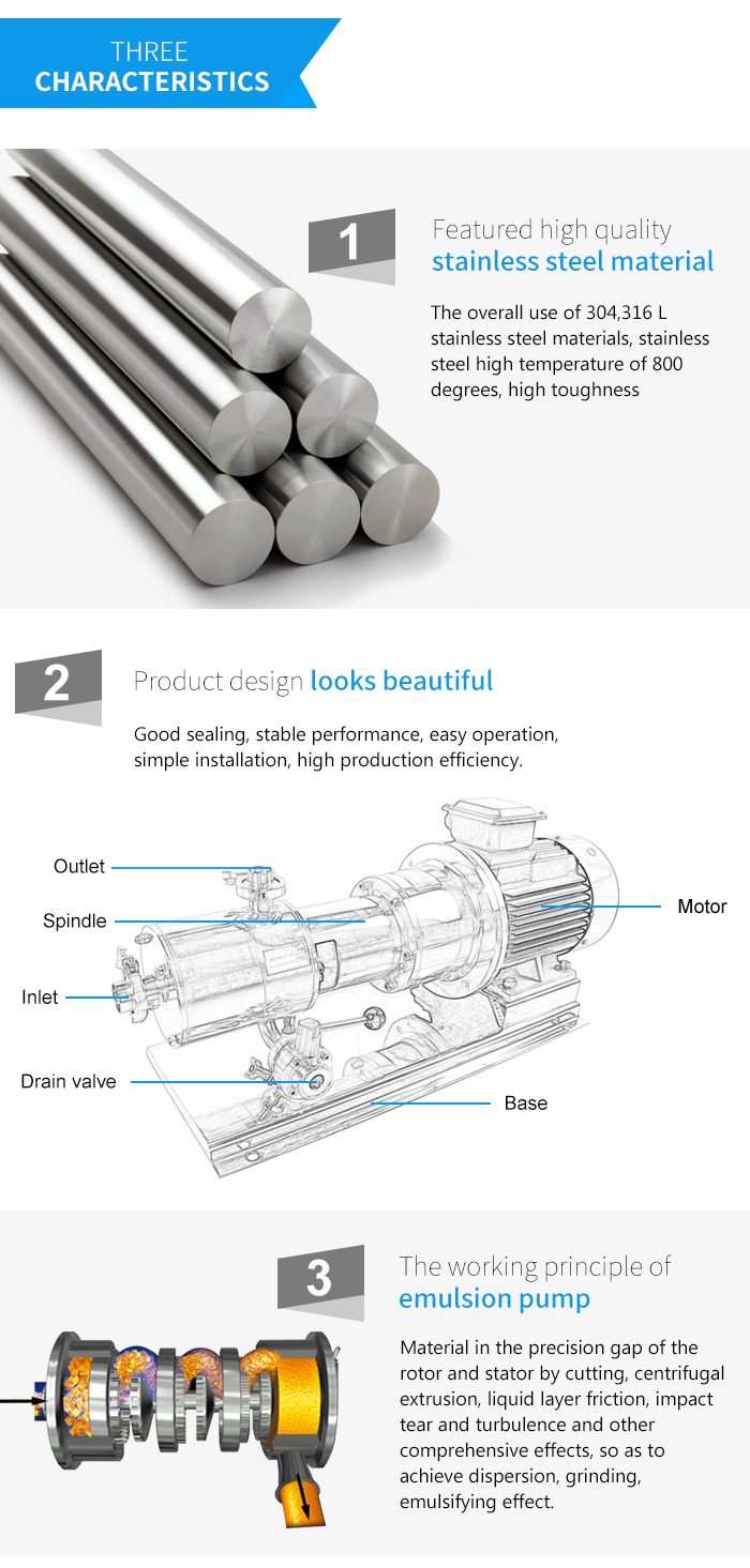 High Quality Emulsifying Pump for Jam Cream Drinks Milk Honey