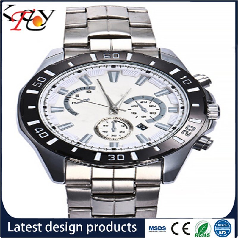 Alloy Strap Fashion Men's Metal Watch with 3 Crowns