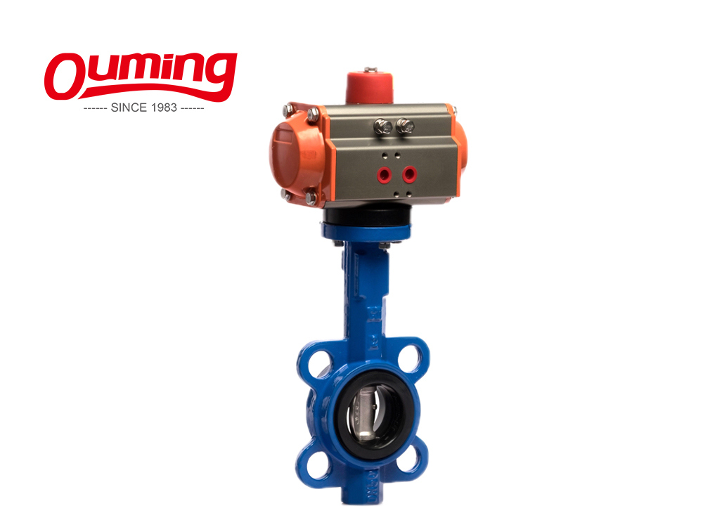 Dn400 Wafer Butterfly Valves with Pneumatic Actuator JIS5K Fire Signal