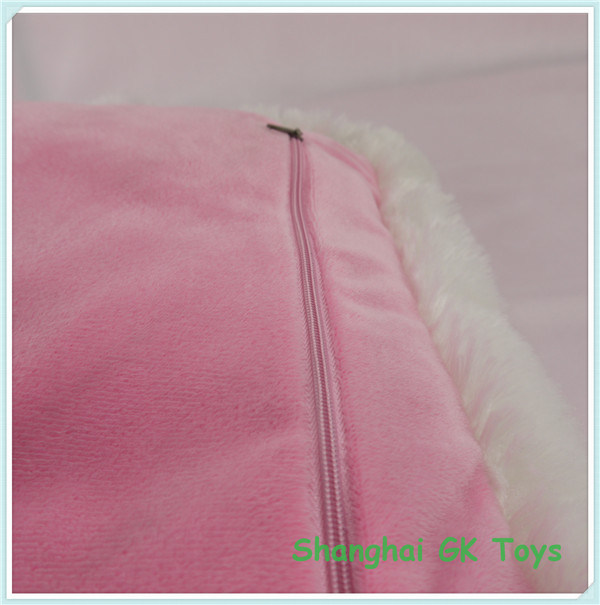 Pink Cushion with a Cute Rabbit Plush Pillow