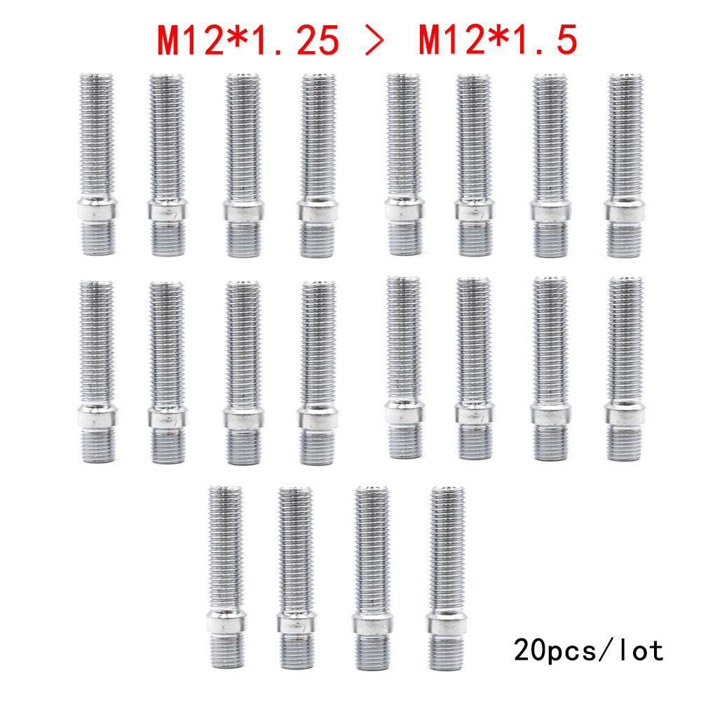 20PCS M12*1.25 to M12*1.5 Wheel Stud Conversion Tall Lug Bolts