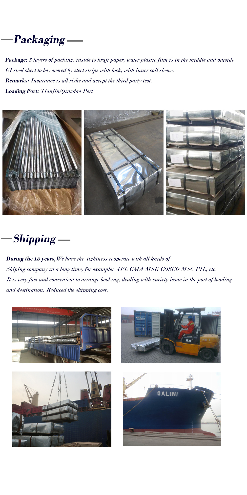 Carbon Steel Galvanised Corrugated Metal Sheets Gal Corrugated Sheet