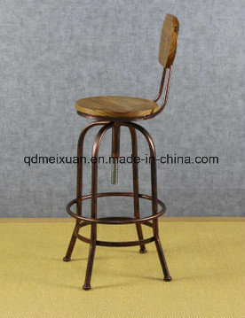 American Retro Bar Chairs Solid Wood Do Old, Wrought Iron Chair Lift Bar Chair High Rotating Bar Chair Adjustable Chair (, M-X3218)