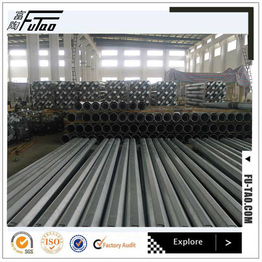 Galvanizaed Octagonal Transmission Line Steel Pole