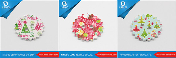 Natural Oeko Decorative Wood Craft Buttons for Garment
