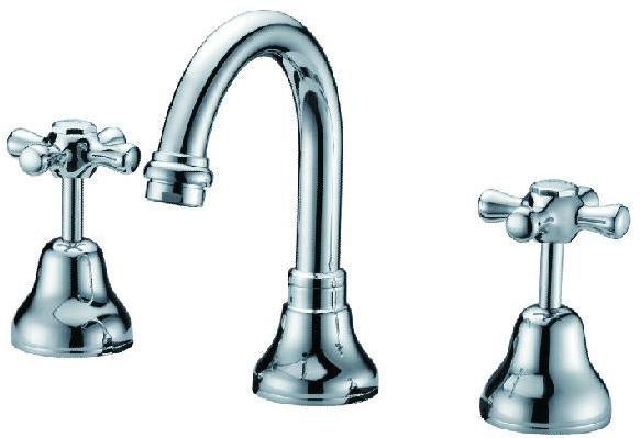 Australia Standard Sanitary Ware Watermark Approved Brass Chrome-Plated Double Handles Basin Tap (G201)