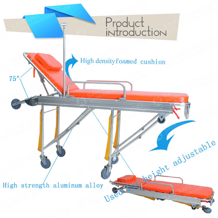 China Manufacturer Beautiful Ambulance Stretcher Trolley