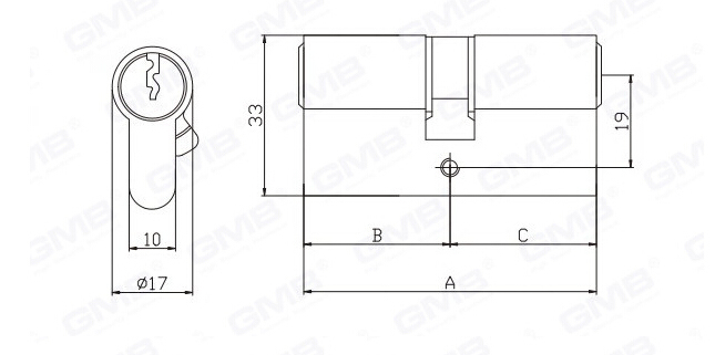 En 1303 Mortise Euro Profile Standard Door Lock Cylinder/ Door Lock/ Brass Cylinder (GMB-CY-01)