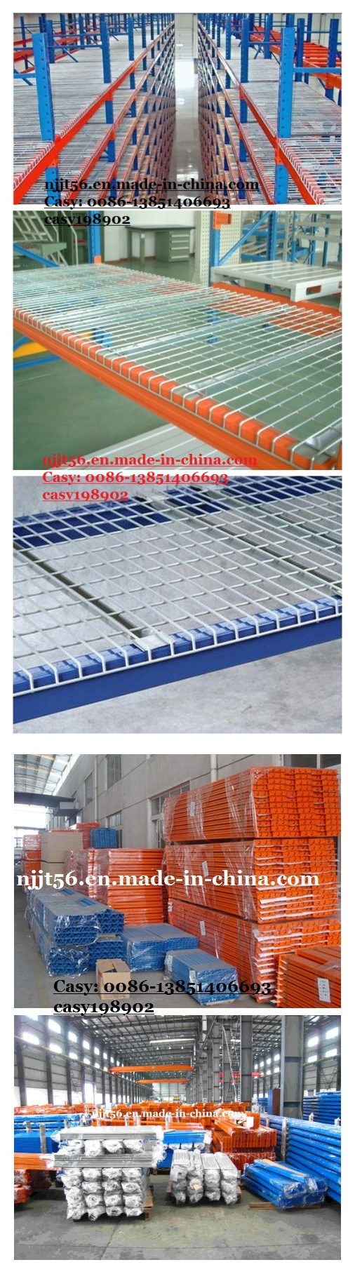 Hengtuo Warehouse Storage Heavy Duty Pallet Racking with Wire Decking