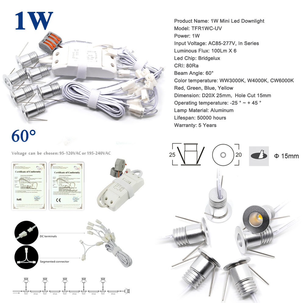 1W Mini LED COB Bulb Light Dimmable