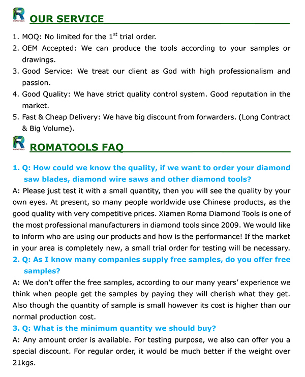 Romatools Diamond T Type Concave Blades