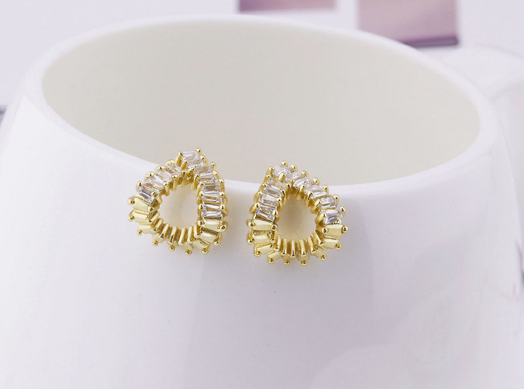Women Gold Plated Small Earrings Stud Samples