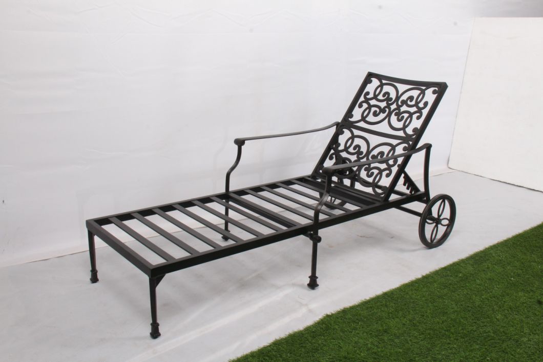 Cast Aluminium Sunlounge Outdoor Patio Garden Metal Furniture