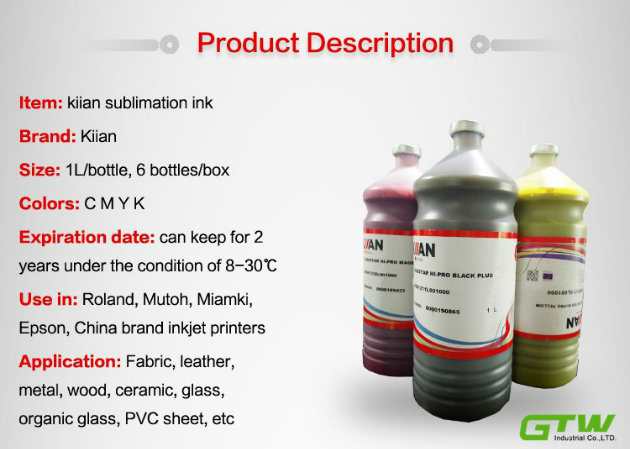 Italy Kiian Digistar Hi-PRO Dye Sublimation Ink for Transfer Printing