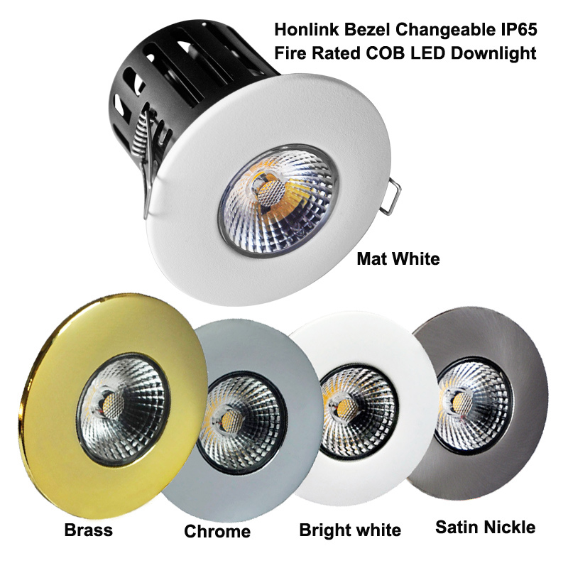 Honglink BS476 Fire Rated IP65 Waterproof Bathroom COB LED Downlight