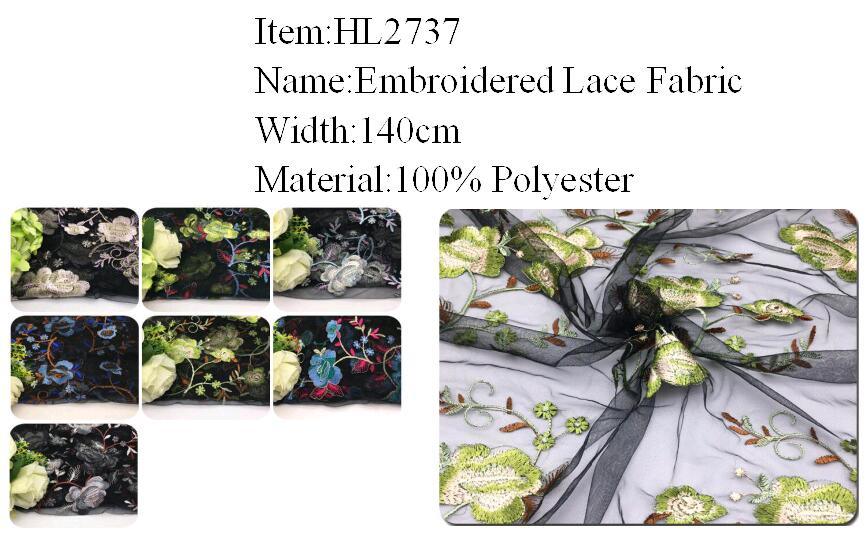 Hot Selling Embroidered Lace Fabric for Dress Garment