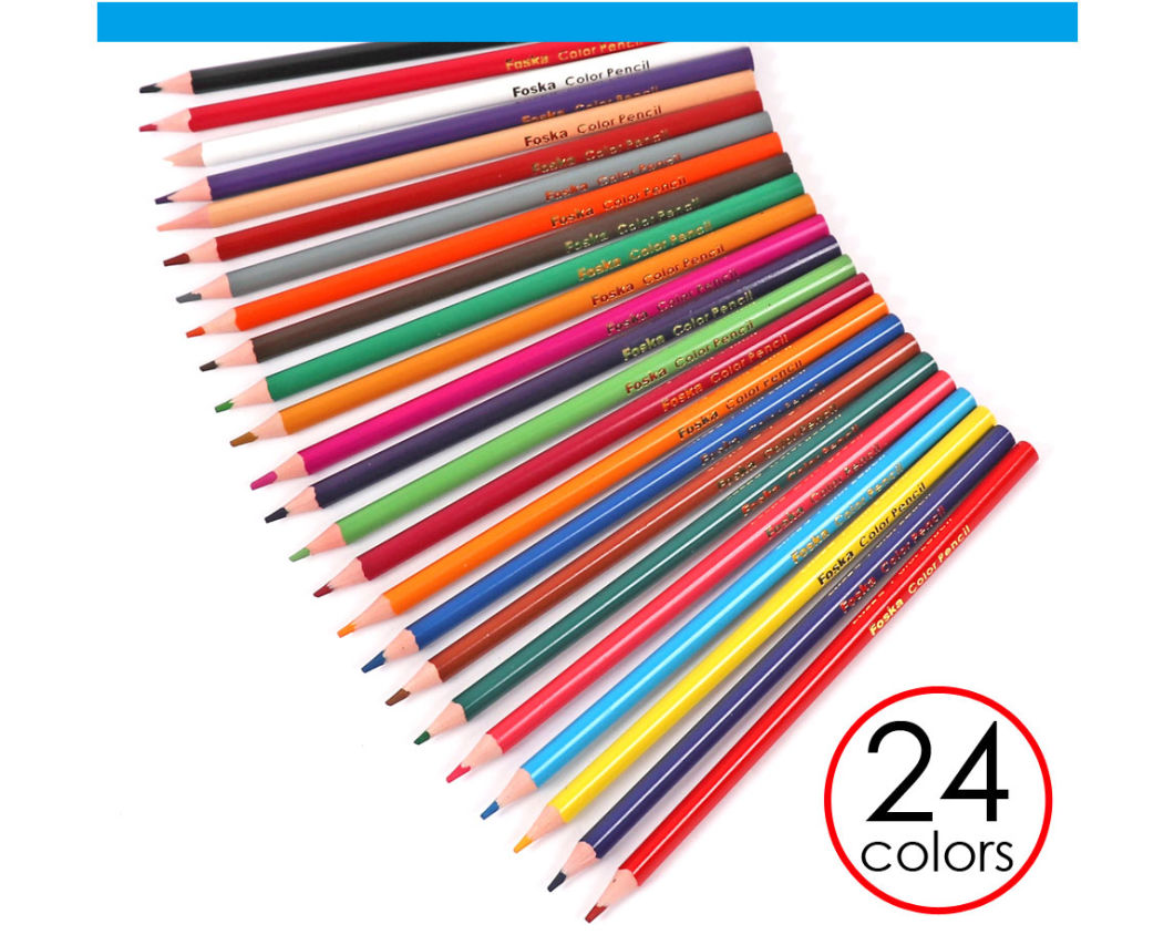 Good Quality 24 Colors Wood-Free Plastic Pencil