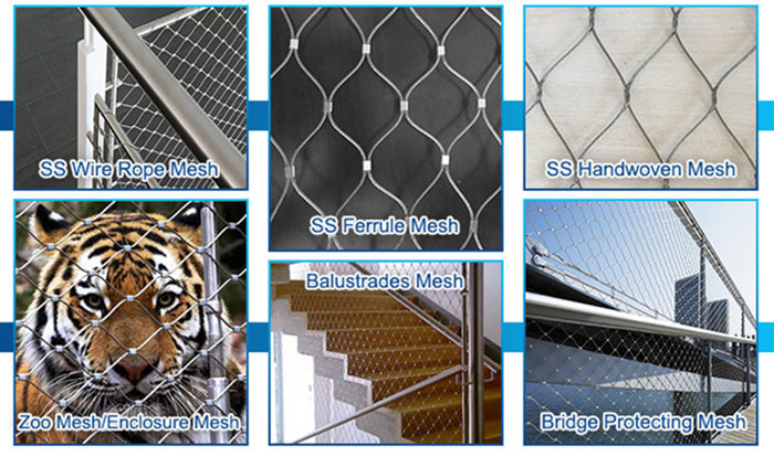 7*7 Stainless Steel X-Tend Handwoven Wire Rope Mesh