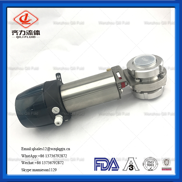 Stainless Steel Intelligent Pneumatic Butterfly Valve with Union