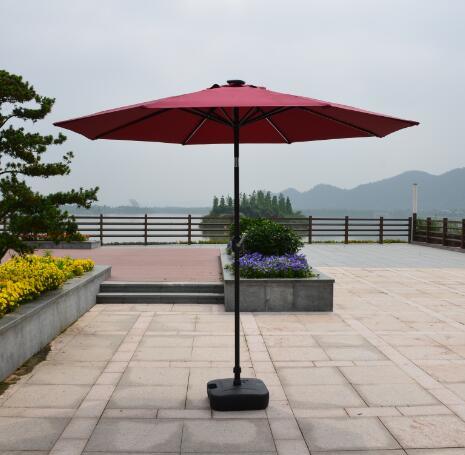 Solar Garden Umbrella Outdoor Umbrella Parasol with LED Light Umbrella