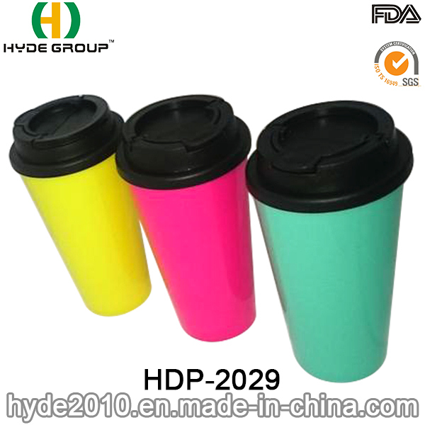 Promotional Insulated Double Wall PP Plastic Coffee Mug (HDP-2029)