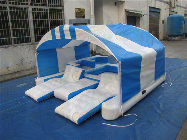 Commercial Grade Inflatable Lounge Floating Island Mat, Water Park Rental
