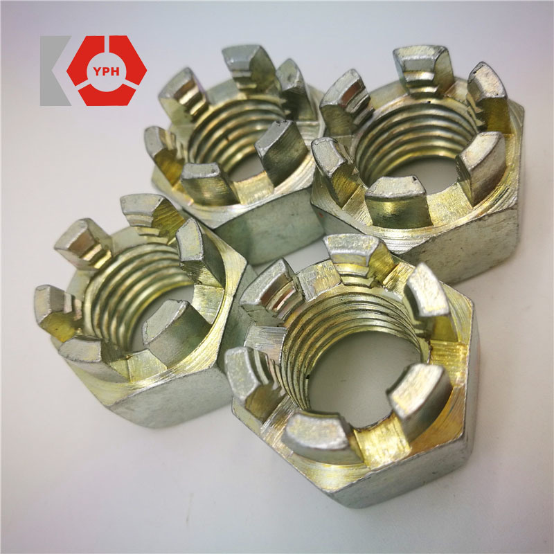 Stainless Steel Hexagon Slotted Castle Yellow Nuts DIN935