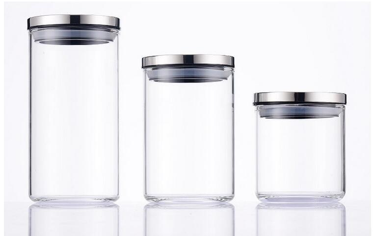 Glass Food Packaging Jar Sealed Lid Glass Seasalt Jar Glass Canister