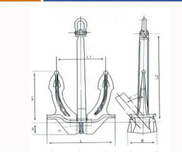 Steel Stockless Anchor for Marine Ship