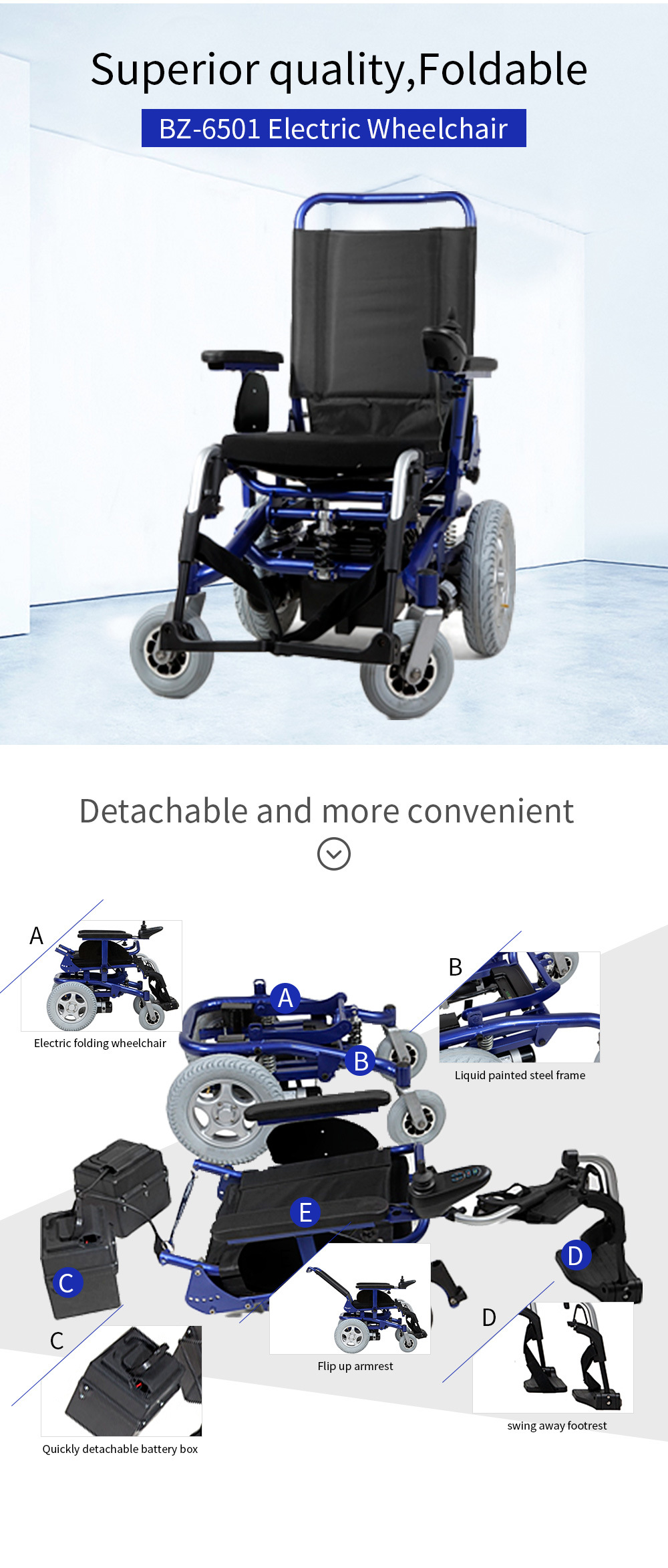 Multi Function Back Lying Comfortable Power Wheelchair