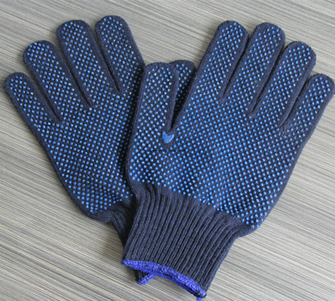 Computer Auto Knitting PVC Dotted Cotton Hand Glove for Women Cooking
