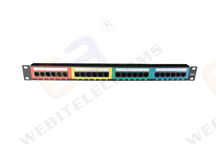 UTP 1u CAT6 Patch Panel 24 Ports Rack Panel with Colored Keystone Modular