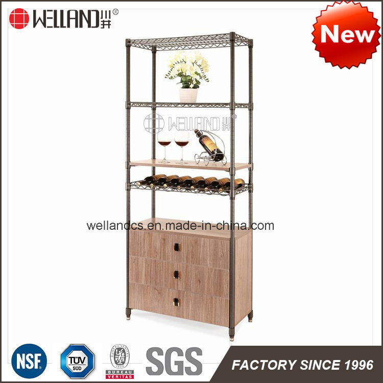 Household New Design Modern Wooden Steel Wine Cabinet Furniture with NSF Approval