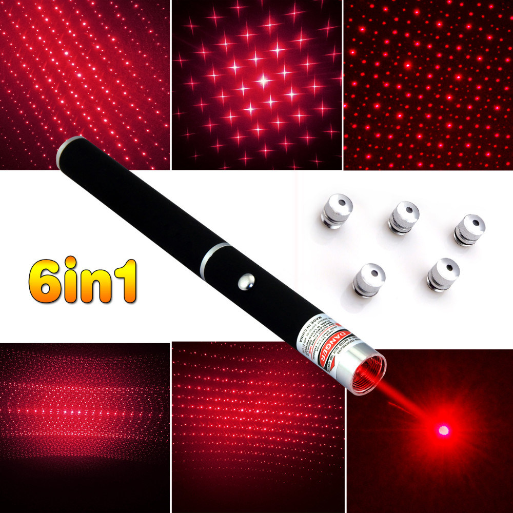 6 In1 5MW Red Green Blue LED Laser Pointer Pen