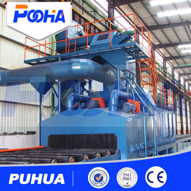 H Beam Roller Conveyor Wheel Shot Blasting Machine