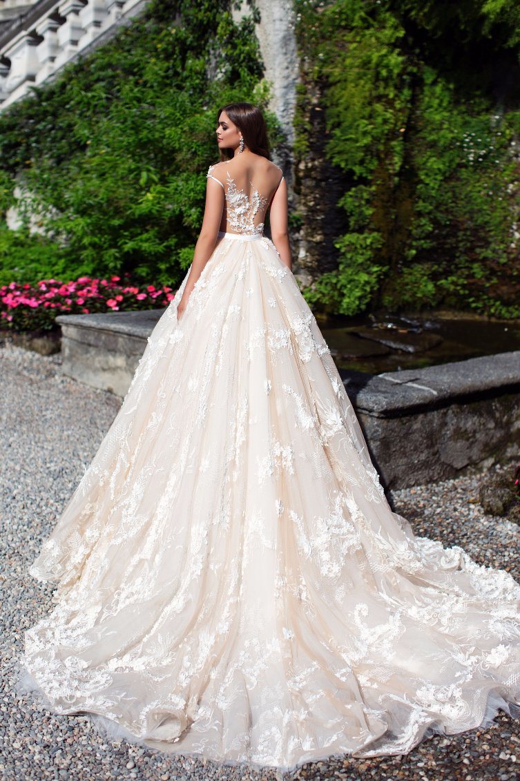 Lace Champagne Ball Gown Bridal Prom Cocktail Wedding Dress