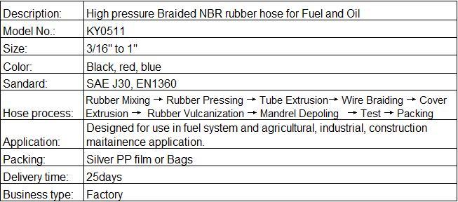 Braided Flexible Rubber Fuel Line Oil Delivery Hose Dispensing Tank