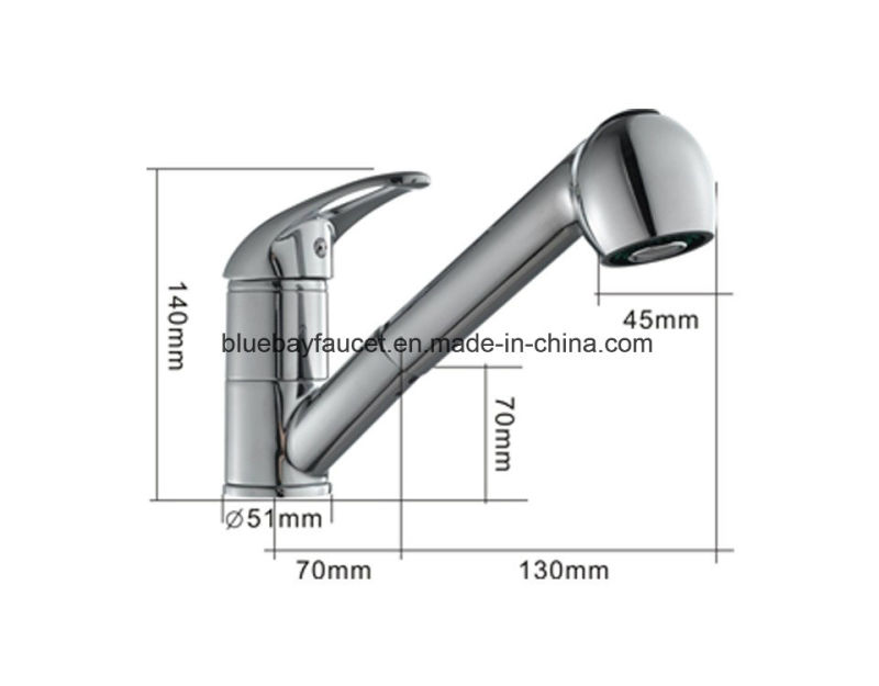 Modern Polished Chrome Pull out Brass Kitchen Faucet