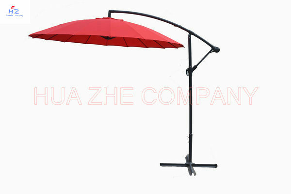 3m Fiber Glass Hanging Umbrella Garden Parasol Outdoor Umbrella