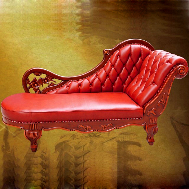 Classic Leather Chaise Lounge (90B)