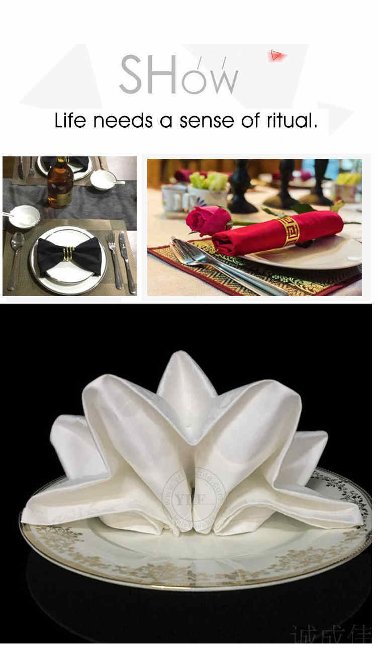 Luxury Champagne 100% Polyester Dining Table Napkins