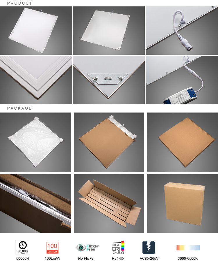 36W 80lm/W Office Ceiling Light LED Panel Lamp