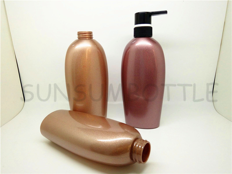 Flat Type Shoulder Metallochrome Color Shampoo Bottle