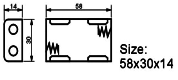 Black Plastic AAA Battery Holder Switch