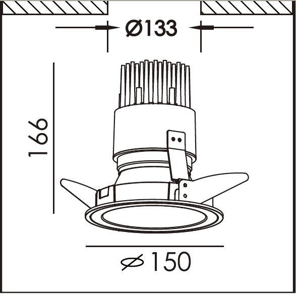 High Quality 25W CREE LED Meanwell Dali Dimmable Downlight